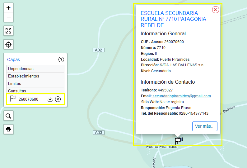 consulta sobre mapa educativo interactivo chubut