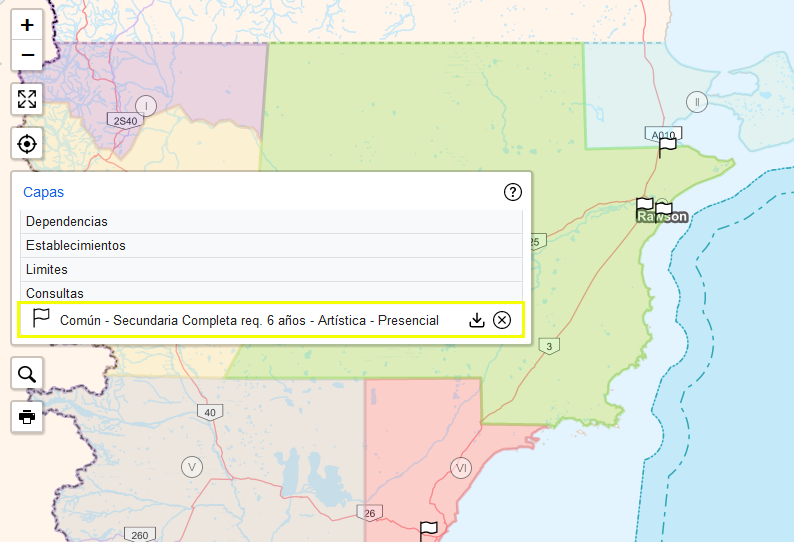 consulta sobre mapa educativo interactivo chubut